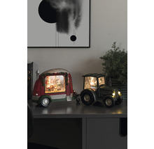 Boule à neige décorative en forme de tracteur avec caravane