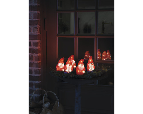 LED Acryl Weihnachtsmann 5er-Set, warmweiss