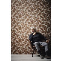 Papier peint intissé 36913-4 Metropolitan Stories aspect bois marron beige