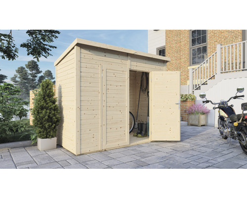 Gerätehaus Bertilo Timmo 2 mit Fussboden 244x121 cm natur Gerätehaus Bertilo Timmo 2 mit Fussboden 244x121 cm natur