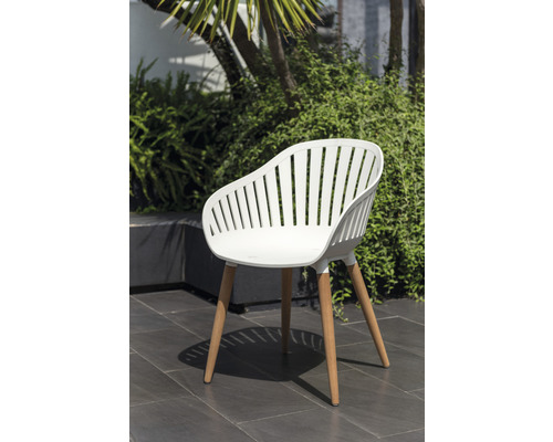 Gartenstuhl mit Armlehne, Holzbeine