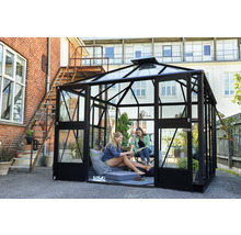 Serre Juliana Oasis en verre de sécurité 3 mm 296 x 296 cm anthracite noir