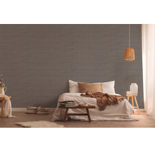 Gemütliches Schlafzimmer mit Wandpaneelen im Fliesendesign