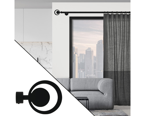 Gardinenstange mit Vorhang in einem Wohnraum