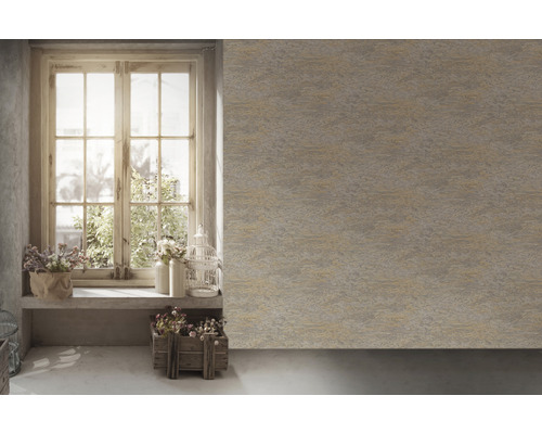 Szene mit Fenster, Dekoration und Strukturtapete