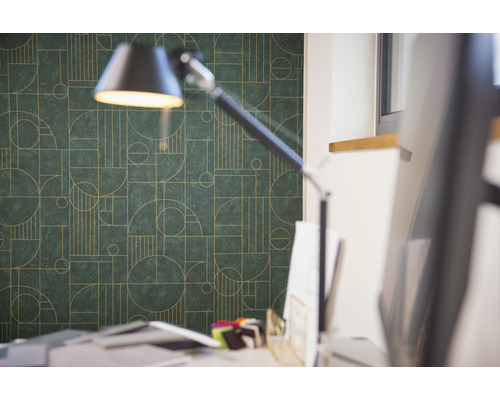 Papier peint à motif géométrique dans le bureau