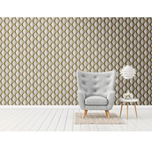 Vliestapete 38691-4 3D-Grafik Retro weiß-gold