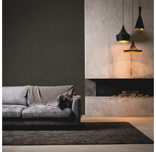 Papier peint intissé 38694-2 uni aspect lin noir-or