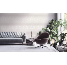 Papier peint intissé 38708-4 ornement baroque gris-blanc