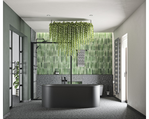 Carrelage mur et sol en grès cérame fin Terrazzo Donau graphite 60 x 120 cm rectifié Carrelage mur et sol en grès cérame fin Terrazzo Donau graphite 60 x 120 cm rectifié