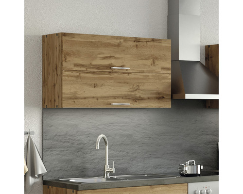 Meuble haut de cuisine à deux portes, aspect bois