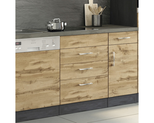 Küchenzeile mit Geschirrspüler, Schubladen und Schrank