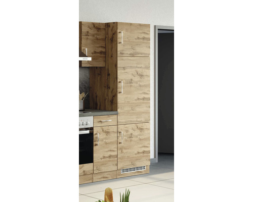 Cuisine équipée avec armoires et tiroirs au design bois