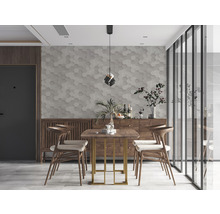 Salle à manger avec table, chaises et buffet au design moderne