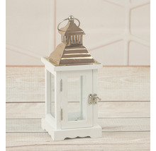 Lanterne décorative blanche avec partie supérieure en métal pour l''intérieur