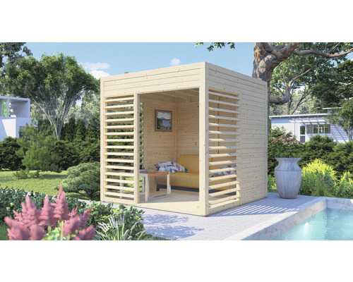 Pavillon Bertilo Unico 1 inkl. Fussboden 226 x 234 cm natur