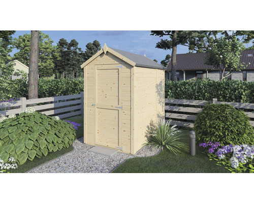 Holzgartenschrank mit Satteldach im Garten