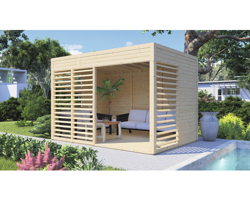 Pavillon Bertilo Unico 2 inkl. Fussboden 337 x 234 cm natur