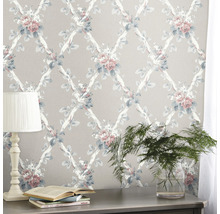 Papier peint à motifs floraux de style campagnard