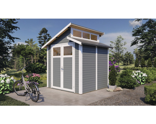 Gartenhaus mit Doppeltür und Oberlicht im Garten