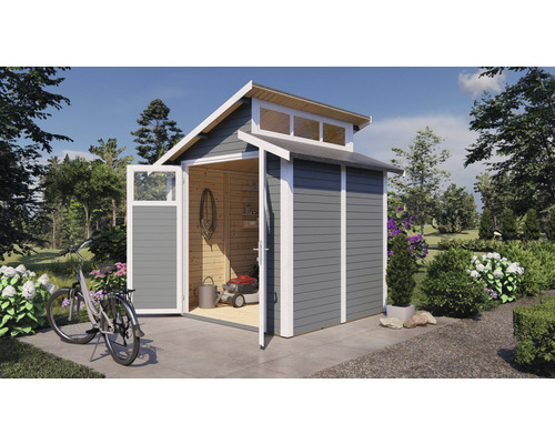 Gerätehaus Konsta Studio Basic mit Fussboden 210x202 cm hellgrau