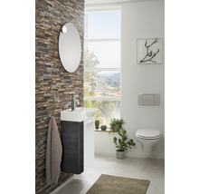 Meuble sous-vasque FACKELMANN Small Bathroom Collection dark oak/blanc à haute brillance BxHxT 44x60x24,3 cm à droite