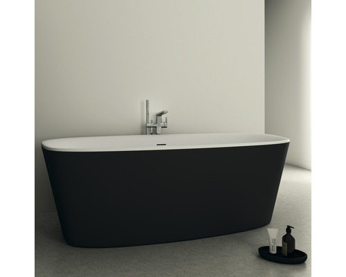 Badewanne Ideal Standard Dea 80 x 180 cm schwarz weiss matt glänzend K8721V3