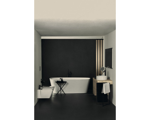 Salle de bain moderne avec baignoire îlot, bidet et lavabo