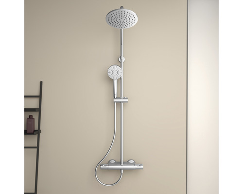 Robinet de douche apparent avec douche de tête et douchette à main