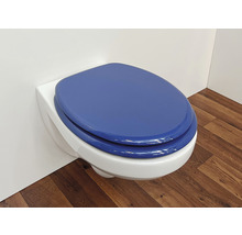WC suspendu avec siège de WC bleu