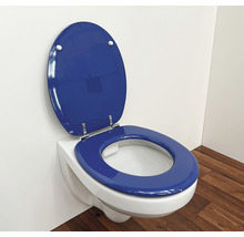 WC suspendu avec lunette de toilette colorée ouverte