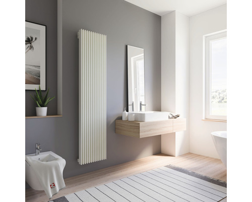 Modernes Badezimmer mit Heizkörper, Waschtisch und Bidet