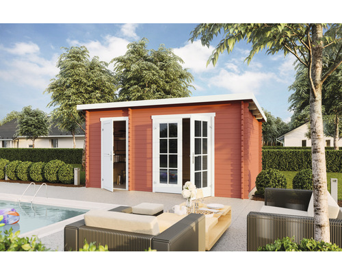 Abri de jardin Outdoor Life Belmont 2 avec plancher 425 x 280 cm rouge de falun