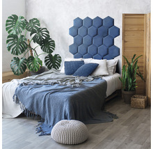Wandkissen Riviera Hexagon dunkelblau Samt-Optik 29 x 34 cm