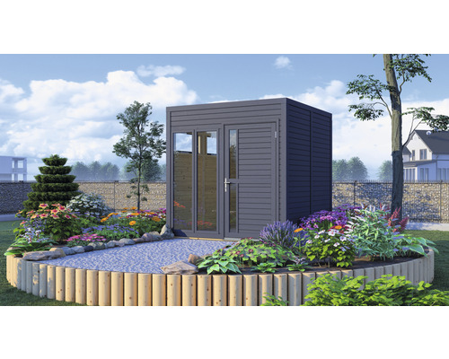 Abri de jardin Bertilo Cubo 2 Office avec plancher 226 x 240 cm anthracite