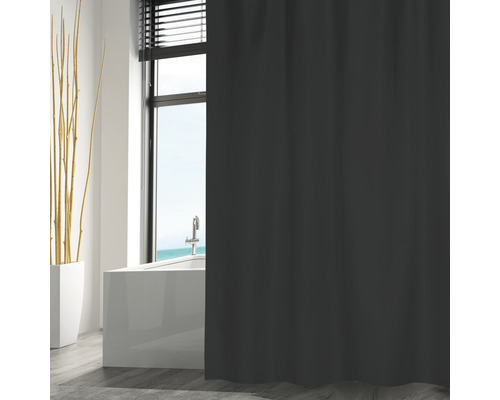 Duschvorhang MSV Textil 120 x 200 cm schwarz