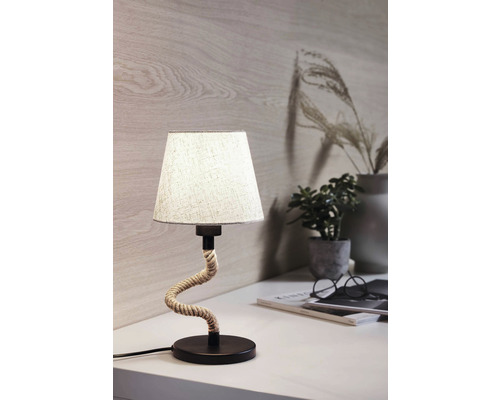 Lampe de table Eglo Rampside 1x28W/E27 non fournie noir crème