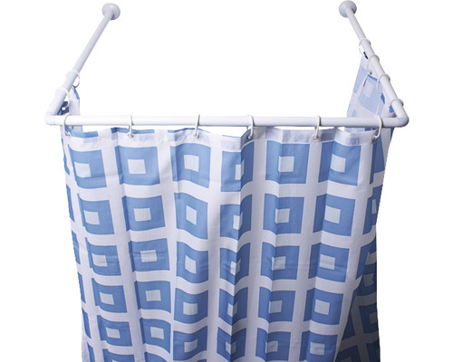 Barre de douche carrée avec rideau de douche