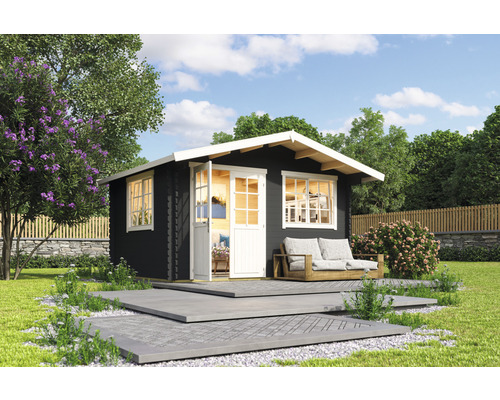 Gartenhaus Outdoor Life Norderney 2 inkl. Fussboden 444,6 x 390 cm carbongrau