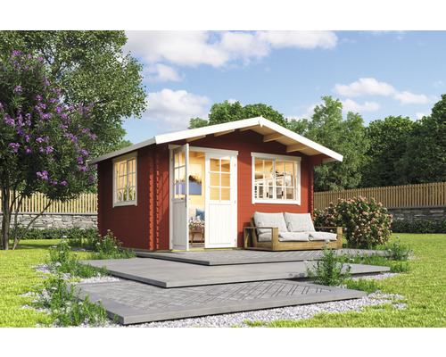Abri de jardin Outdoor Life Norderney 2 avec plancher 390 x 300 cm rouge de falun