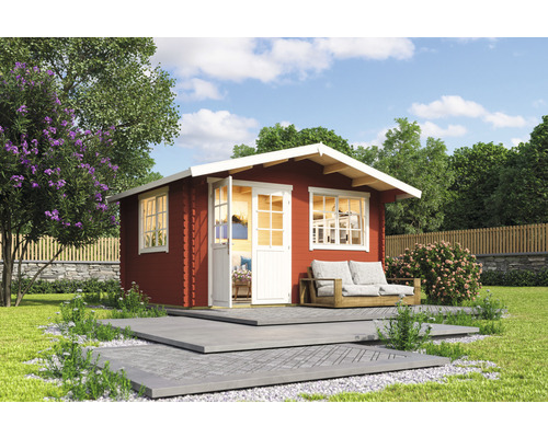 Gartenhaus Outdoor Life Norderney 2 inkl. Fussboden 444,6 x 390 cm schwedischrot