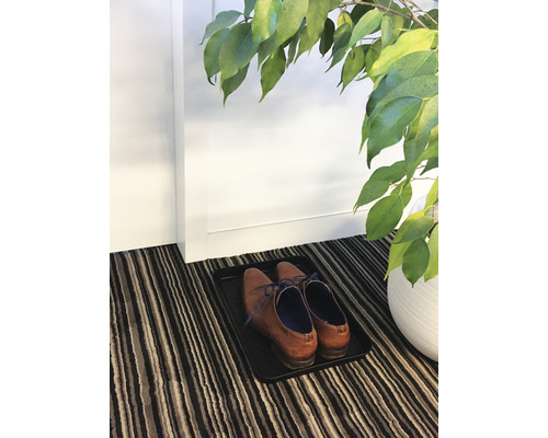 Schuhe auf Schuhablage im Eingangsbereich