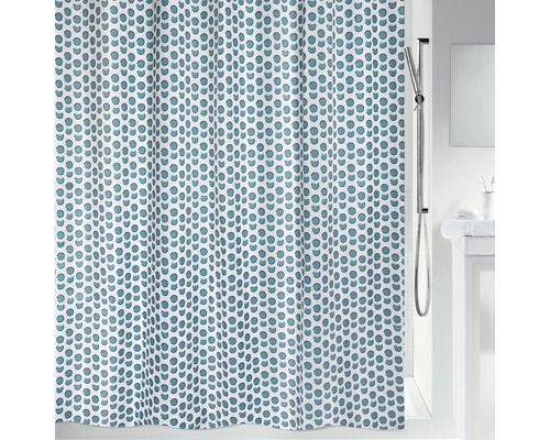 Rideau de douche spirella Deep Forrest textile 180 x 200 cm blanc/bleu/vert
