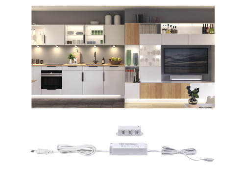 Spot encastrable avec transformateur dans une cuisine et un salon