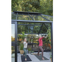 Gewächshaus Juliana Grand Oase inkl. Sicherheitsglas 3 mm 439 x 583 cm anthrazit/schwarz