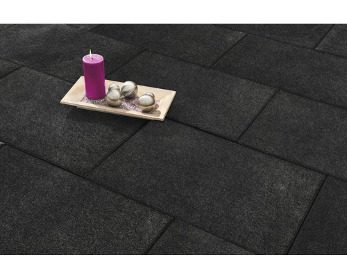 Dalle de terrasse en béton iStone Starter noir-basalte 60 x 40 x 4 cm
