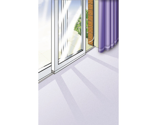 Illustration d'un système de porte coulissante donnant sur l'extérieur