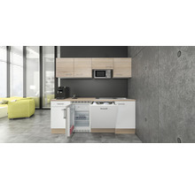 Cuisine complète avec appareils Flex Well Samoa 210 cm couleur de façade blanc chêne sonoma - couleur du corps chêne sonoma 00011949