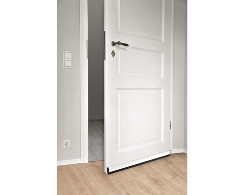 Porte intérieure blanche ouverte avec joint de porte