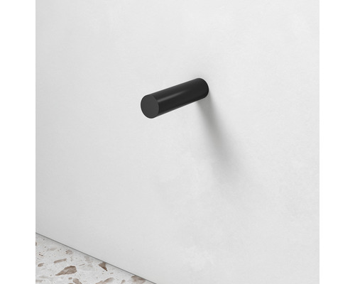 Crochet mural cylindrique noir pour le rangement